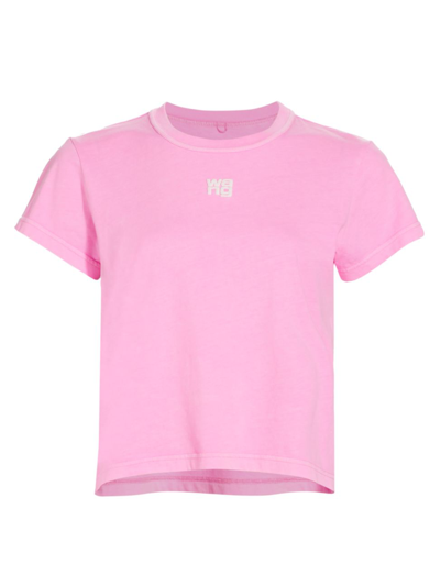 Shop Alexander Wang T Puff Logo Cotton Tee In Pink