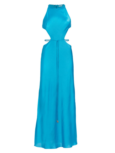 Shop Alexis Women's Lune Cut-out Satin Maxi Dress In Sapphire