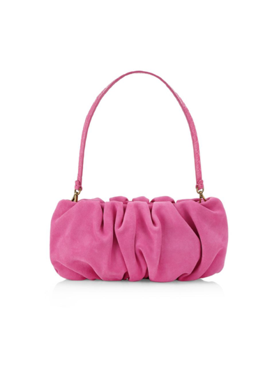 Shop Staud Women's Bean Ruched Suede Covertible Bag In Lollipop