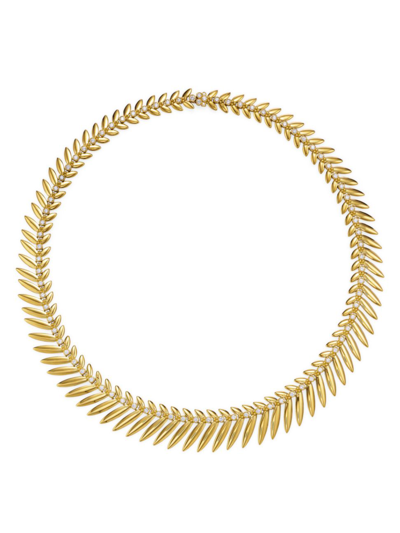 Shop Temple St Clair Women's Florence121 18k Gold & Diamond Vine Necklace In Yellow Gold