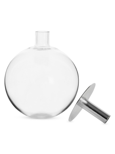 Shop Sagaform Top Glass Vase In Clear Silver