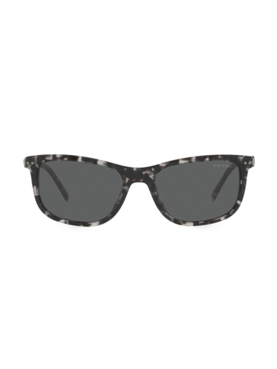 Shop Prada Men's 54mm Rectangular Sunglasses In Havana Grey