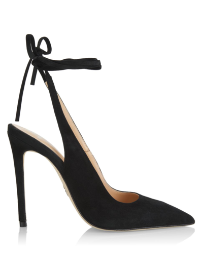 Shop Brother Vellies Women's Suede Ribbon Pumps In Black