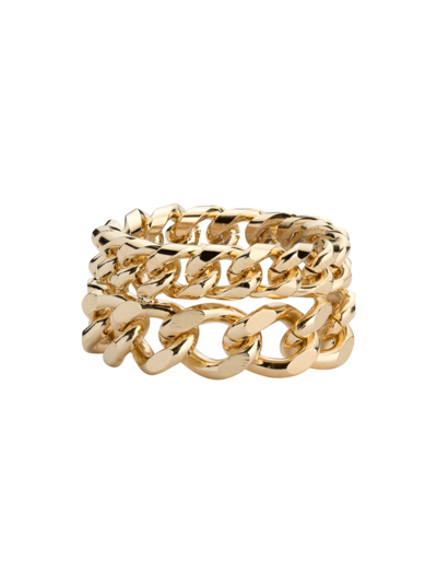 Shop Jennifer Fisher Women's Dean 10k-gold-plated Double-band Ring In Yellow Gold