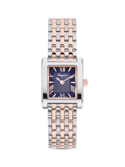 Salvatore Ferragamo Men's Lace Rose Gold & Stainless Steel Square Watch |  ModeSens