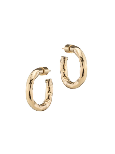 Shop Jennifer Fisher Women's Hailey 10k-gold-plated Oval Huggie Hoop Earrings In Yellow Gold