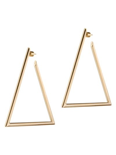 Shop Jennifer Fisher Women's Elle 10k-gold-plated Triangular Hoop Earrings/3.5" In Yellow Gold