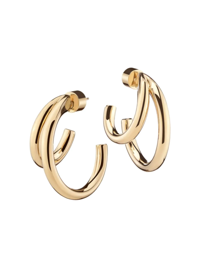 Shop Jennifer Fisher Women's Lilly 10k-gold-plated Small Double-hoop Earrings In Yellow Gold