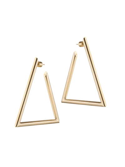 Shop Jennifer Fisher Women's Elle 10k-gold-plated Triangular Hoop Earrings/2.5" In Yellow Gold