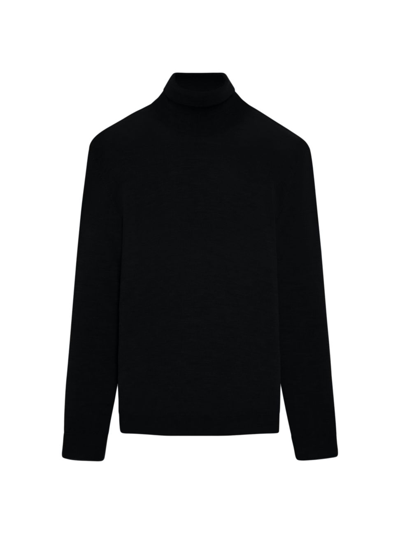 Shop Bugatchi Men's Merino Wool Turtleneck Sweater In Black