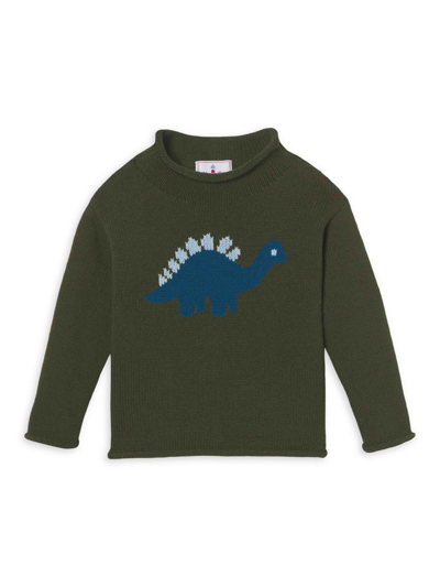 Shop Classic Prep Baby Boy's & Little Boy's Fraser Dinosaur Intarsia Sweater In Green