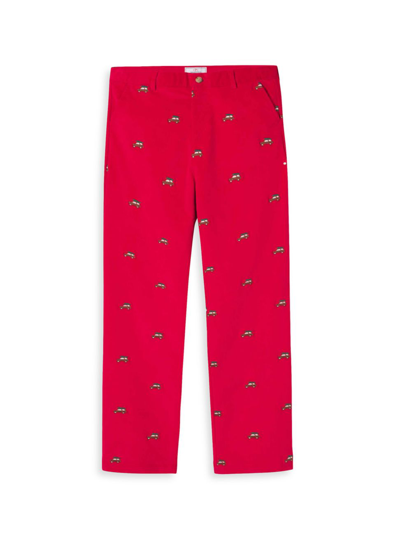 Shop Classic Prep Little Boy's & Boy's Gavin Embroidered Tree Corduroy Pants In Woody And Tree Embroidery