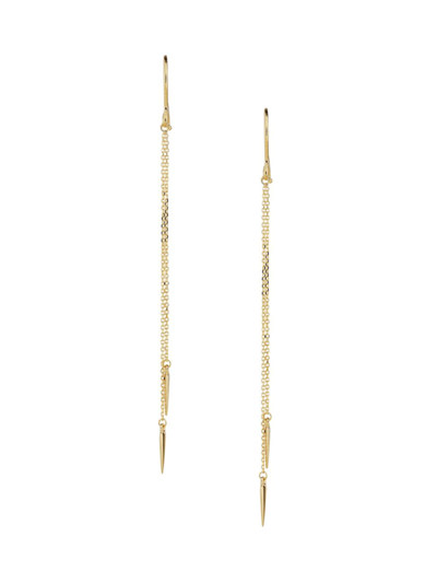 Shop Oradina Women's 14k Yellow Gold Sharp Dresser Drop Earrings