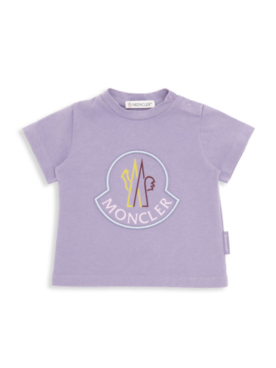Shop Moncler Baby's Short-sleeve Logo Tee In Purple