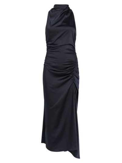 Shop A.l.c Women's Inez Satin Halter Dress In Dark Sapphire