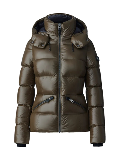 Shop Mackage Women's Madalyn Down Quilted Puffer Jacket In Army
