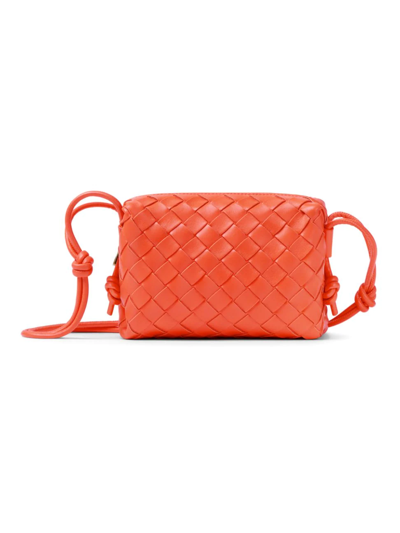 Shop Bottega Veneta Women's Mini Loop Intrecciato Bag In Sunburst Gold