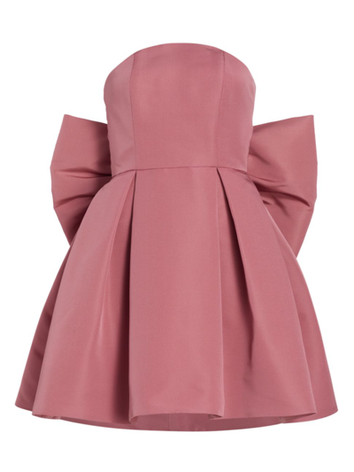 Shop Alexia Maria Women's Paige Silk Faille Bow Minidress In Dusty Rose