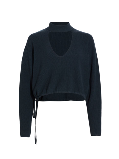 Shop The Sei Women's Choker Plunge Sweater In Night