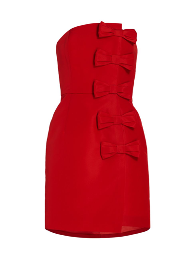 Shop Alexia Maria Women's Daniela Bow Silk Faille Minidress In Red
