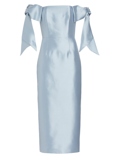 Shop Alexia Maria Women's Isabella Bow Midi-dress In Light Blue