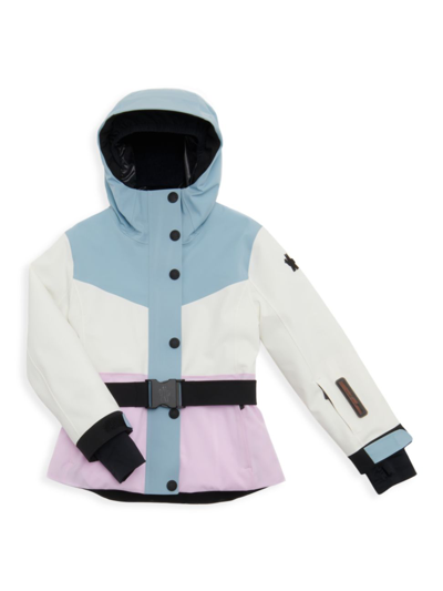 Shop Moncler Girl's Corserey Colorblock Jacket In Multi Pastel