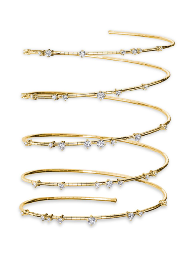 Shop Mattia Cielo Women's Rugiada Diamanti 18k Yellow Gold, Titanium, & Diamond Wrap Bracelet