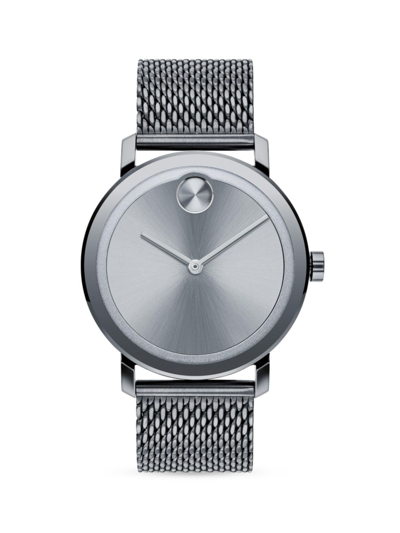 Shop Movado Men's Bold Evolution Ionic Plated Grey Steel Bracelet Watch