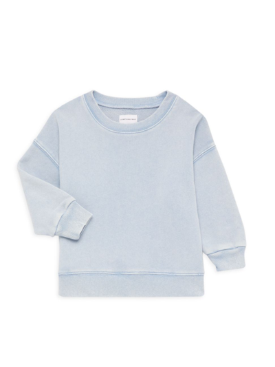Shop Something Navy Little Girl's & Girl's Classic Crewneck Sweatshirt In Dusty Blue