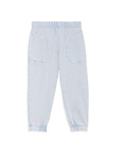 Shop Something Navy Little Girl's & Girl's Classic Cotton Jogger Pants In Dusty Blue