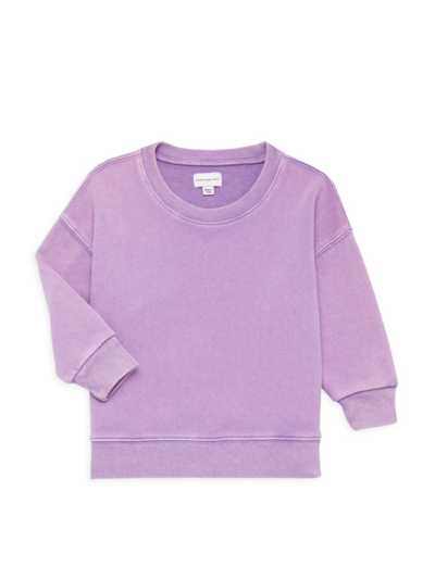Shop Something Navy Little Girl's & Girl's Classic Crewneck Sweatshirt In Purple