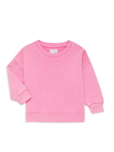 Shop Something Navy Little Girl's & Girl's Classic Crewneck Sweatshirt In Pink