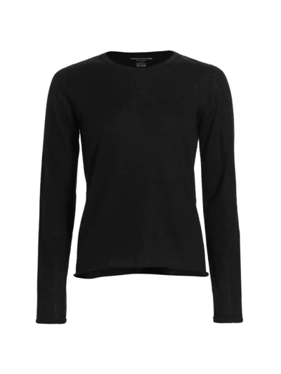 Shop Majestic Women's Cashmere Crewneck Sweater In Noir