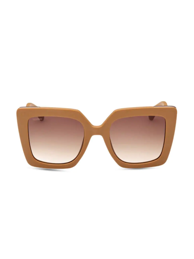 Shop Max Mara Women's Design 52mm Square Sunglasses In Beige