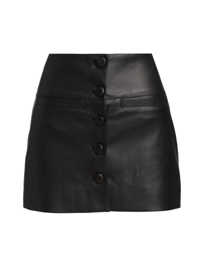 Shop Proenza Schouler White Label Women's Faux Leather Miniskirt In Black