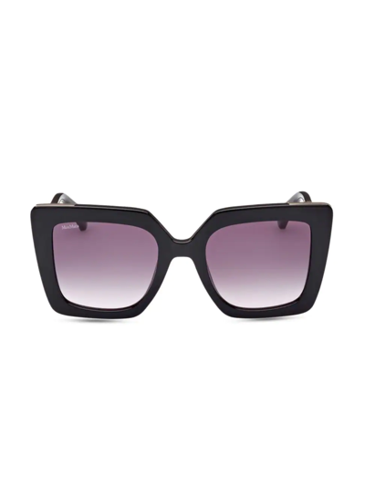 Shop Max Mara Women's Design 52mm Cat Eye Sunglasses In Gradient Smoke