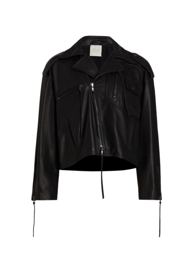 Shop Twp Women's My First Ex-husband Leather Moto Jacket In Black