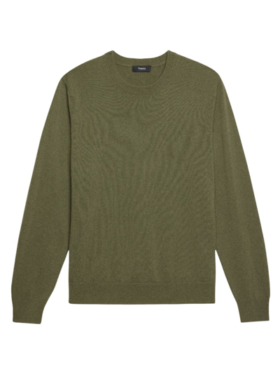 Shop Theory Men's Hilles Crewneck Cashmere Sweater In Olive Branch