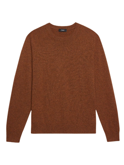 Shop Theory Men's Hilles Crewneck Cashmere Sweater In Chestnut Melange
