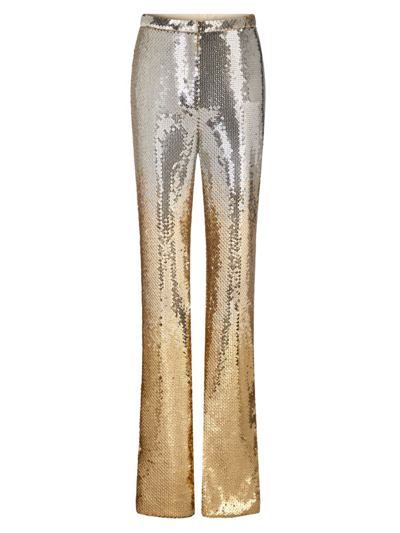 Shop Rabanne Women's Sequined Ombré High-waist Pants In Gold Silver