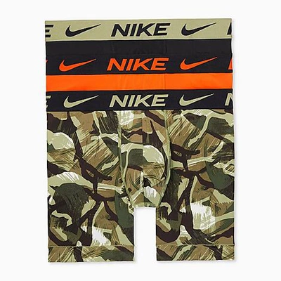 Shop Nike Men's Dri-fit Essential Micro Boxer Briefs (3-pack) In Brush Stroke Camo/orange/black
