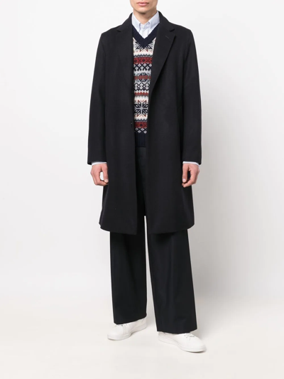 Shop Mackintosh New Stanley Wool-cashmere Coat In Blue