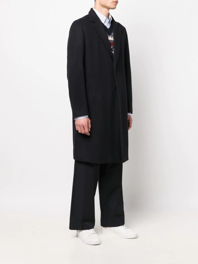 Shop Mackintosh New Stanley Wool-cashmere Coat In Blue