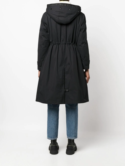 Shop Yves Salomon Shearling Parka Coat In Black