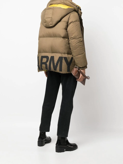 Shop Yves Salomon Two-tone Reversible Down Jacket In Green