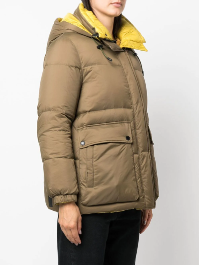 Yves Salomon Two-tone Reversible Down Jacket In Green