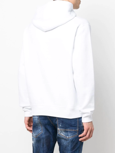 Dsquared2 Graphic-print Drawstring Hoodie In White