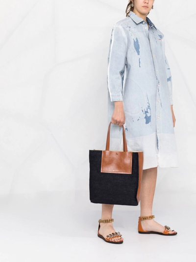 Marni Museo Pocket-detail Shoulder Bag In Blue