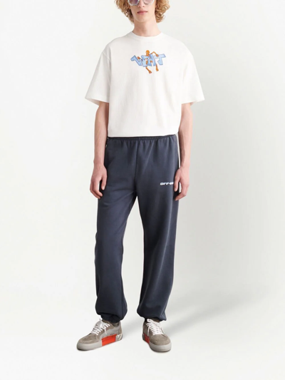 Shop Off-white Arrows-print Track Pants In Blau