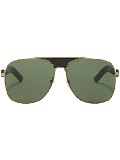 Palm Angels Men's Bay Double-bridge Oversized Pilot Sunglasses In Green
